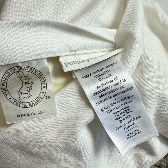 Pottery Barn Kids Peter Rabbit Pillow CASE ONLY Throw Sham Cover 16" Pillowcase - Picture 4 of 6